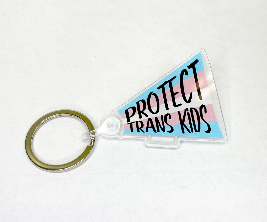 Protect Trans Kids Megaphone Acrylic Keychain