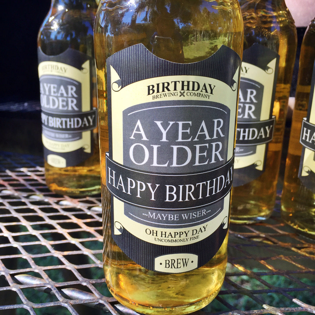 Happy Birthday Brew - A Year Older Beer Labels