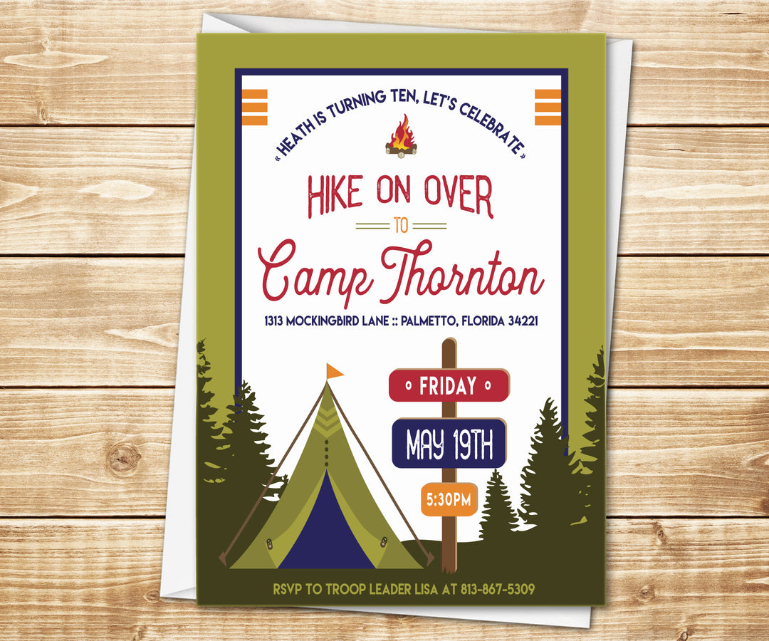 Camping & Hiking Wilderness Invitation
