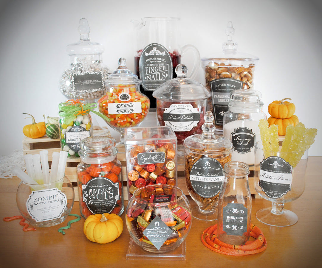 Set of 15 Classic Halloween Jar Labels