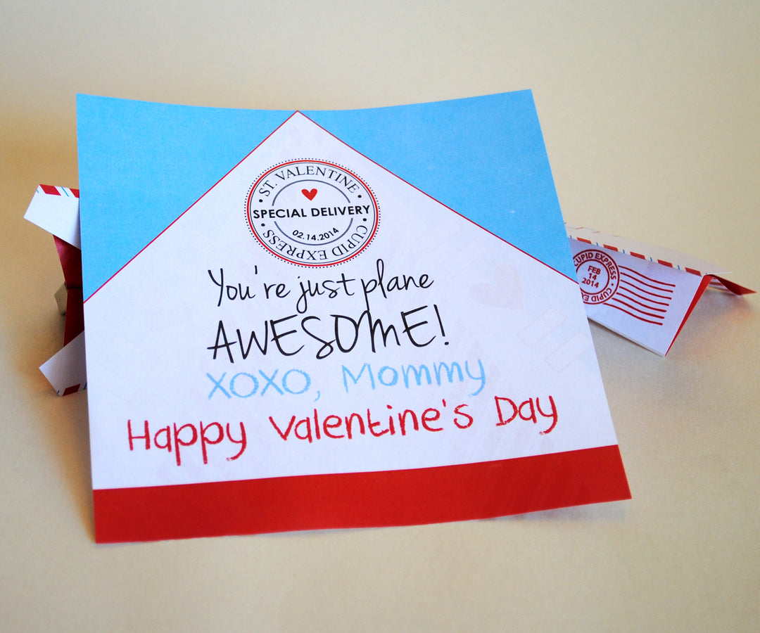 Just Plane Awesome Paper Airplane Valentine