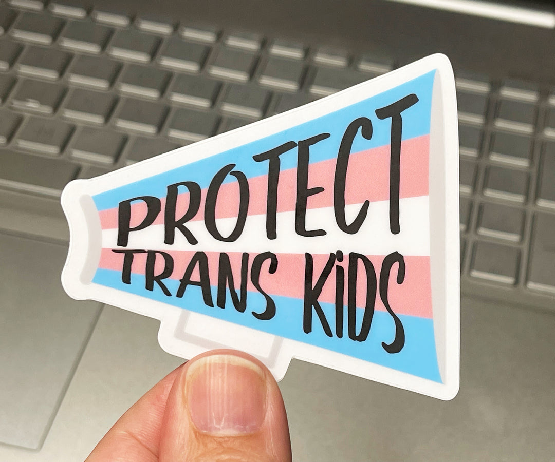 Protect Trans Kids Bullhorn Sticker