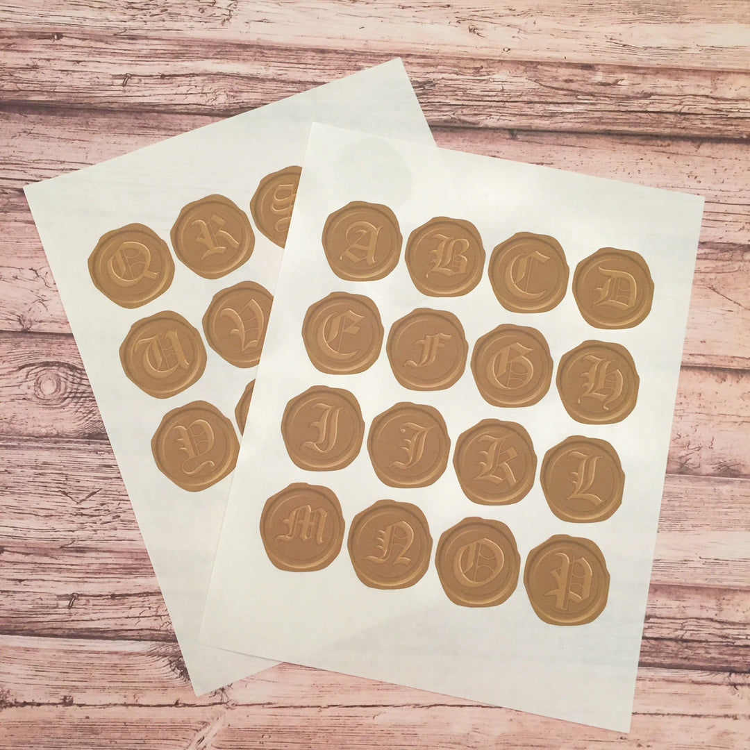 Set of 48 "Wax Seal" Stickers