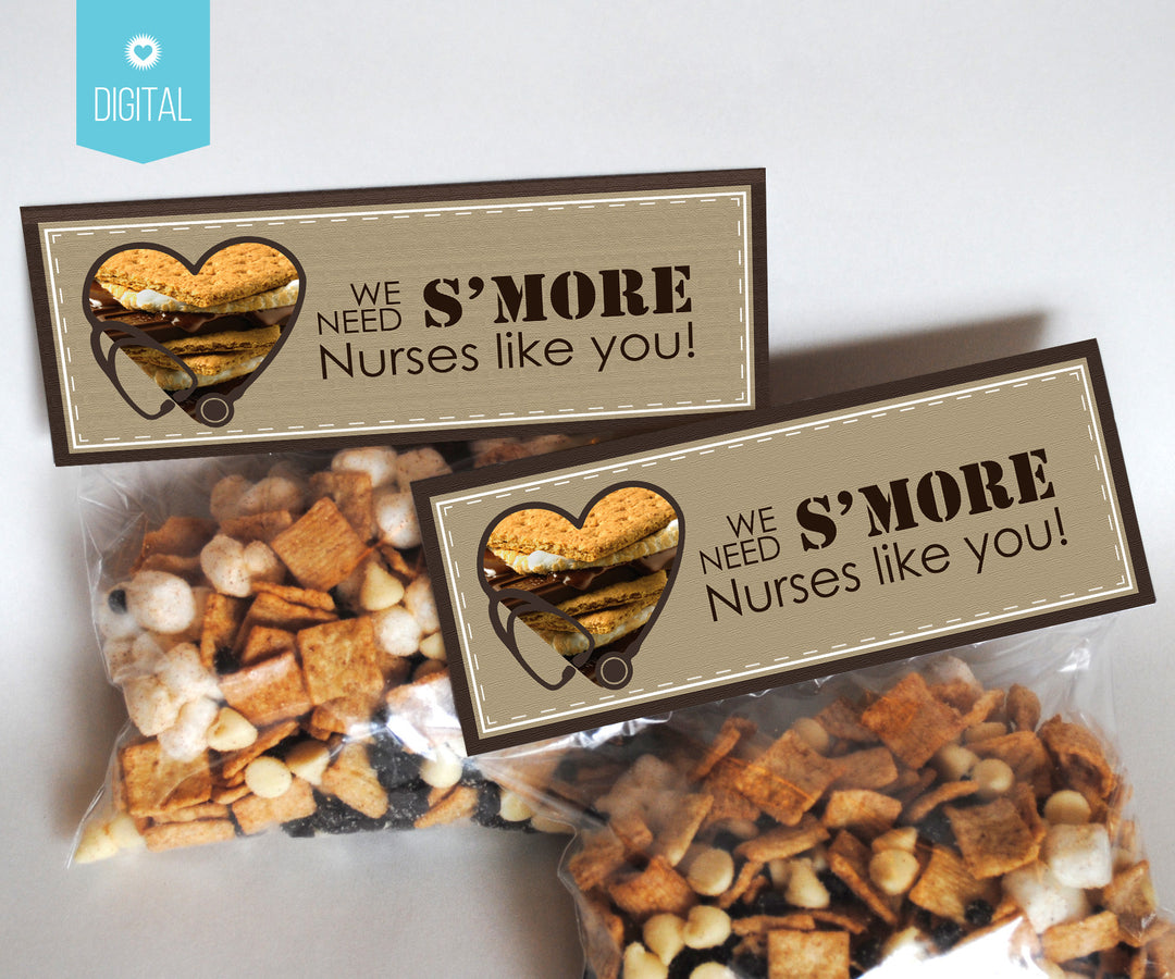 S'more Nurses Treat Bag Toppers