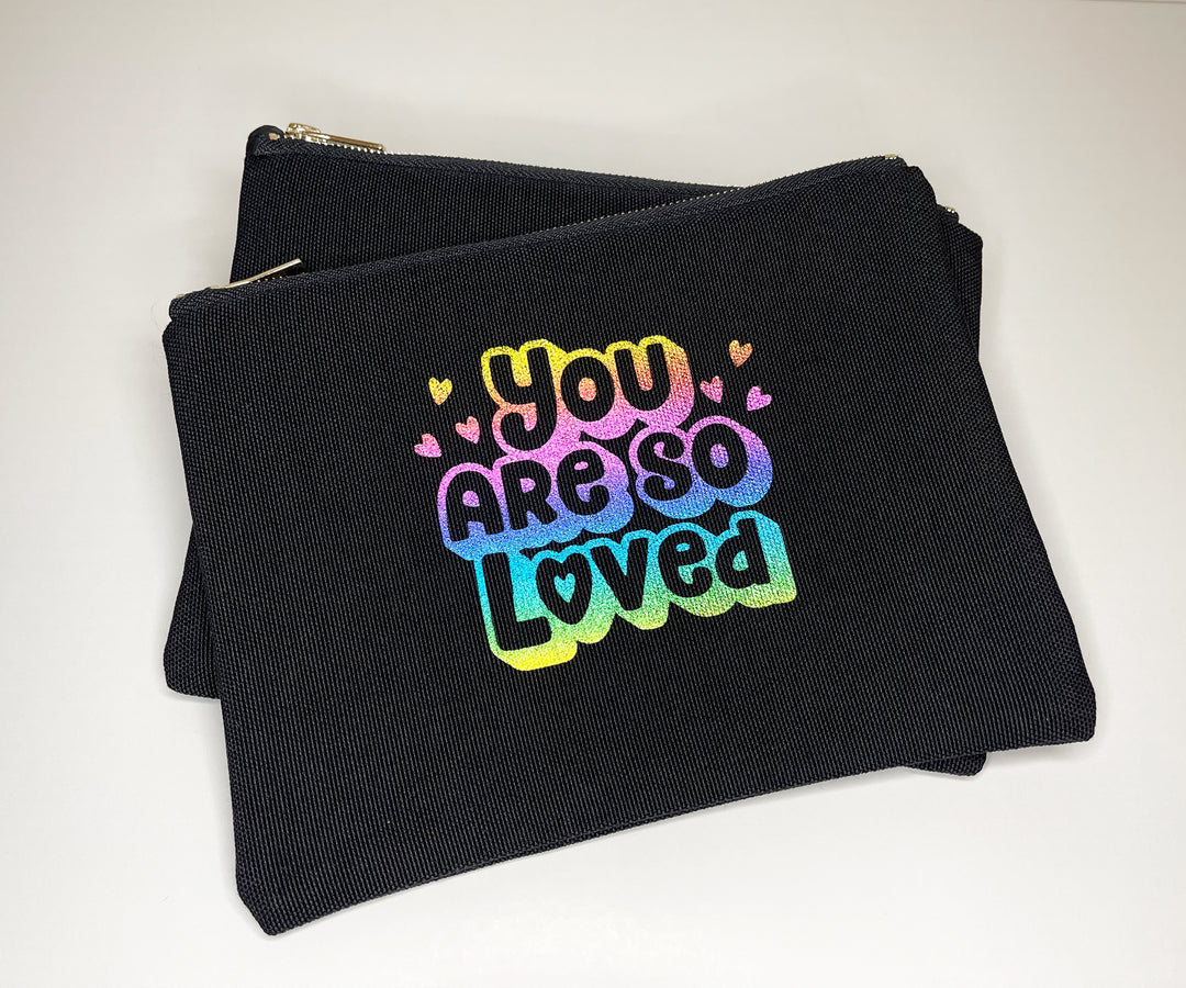 You Are So Loved Rainbow Makeup Bag