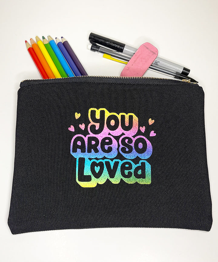 You Are So Loved Rainbow Makeup Bag